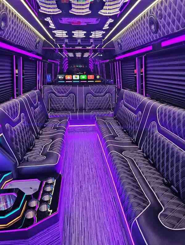 Luxury Mercedes Benz Sprinter limo interior serving New York, New Jersey and Connecticut