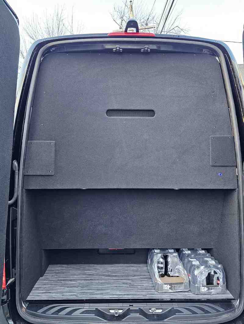 Mercedes Benz Sprinter limo luggage space for airport transportation in New York